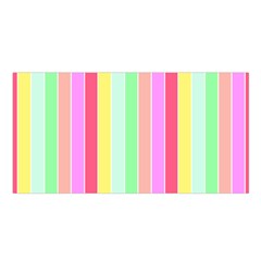Pastel Rainbow Sorbet Deck Chair Stripes Satin Shawl by PodArtist