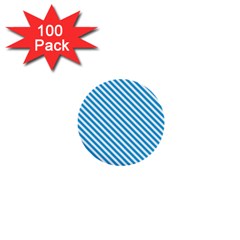 Oktoberfest Bavarian Blue And White Small Candy Cane Stripes 1  Mini Buttons (100 Pack)  by PodArtist