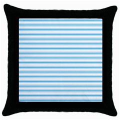 Oktoberfest Bavarian Blue And White Large Mattress Ticking Stripes Throw Pillow Case (black) by PodArtist