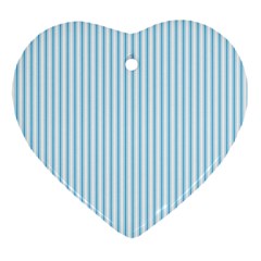 Oktoberfest Bavarian Blue And White Mattress Ticking Ornament (heart) by PodArtist