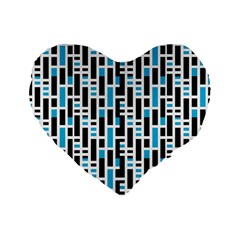 Linear Sequence Pattern Design Standard 16  Premium Flano Heart Shape Cushions by dflcprintsclothing