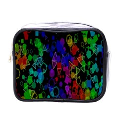 Rainbow Pattern Geometric Texture Mini Toiletries Bag (one Side)