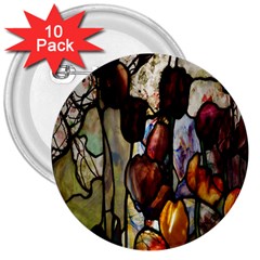 Tiffany Window Colorful Pattern 3  Buttons (10 Pack)  by Sapixe