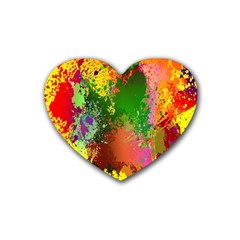 Embroidery Dab Color Spray Heart Coaster (4 Pack)  by Sapixe