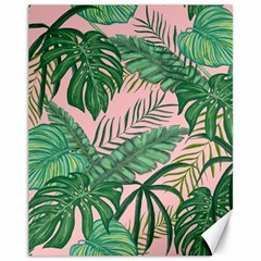 Tropical Greens Leaves Design Canvas 11  X 14  by Sapixe
