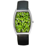 Green Hedge Texture Yew Plant Bush Leaf Barrel Style Metal Watch