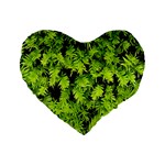 Green Hedge Texture Yew Plant Bush Leaf Standard 16  Premium Heart Shape Cushions