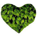 Green Hedge Texture Yew Plant Bush Leaf Large 19  Premium Flano Heart Shape Cushions