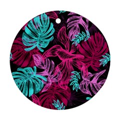Leaves Drawing Reason Pattern Ornament (round)
