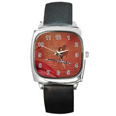 Cute Fairy Dancing On A Piano Square Metal Watch by FantasyWorld7