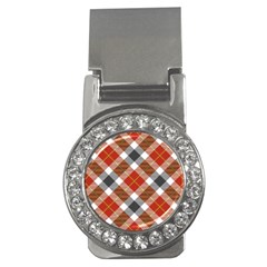 Smart Plaid Warm Colors Money Clips (cz)  by ImpressiveMoments