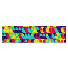 Bright Color Triangles Seamless Abstract Geometric Background Satin Scarf (oblong) by Alisyart