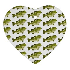 Green Small Fish Water Heart Ornament (two Sides) by Alisyart