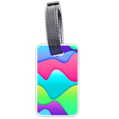 Lines Curves Colors Geometric Lines Luggage Tags (two Sides) by Nexatart