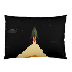 Rocket Space Stars Pillow Case (two Sides) by Nexatart