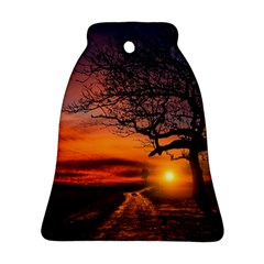 Lonely Tree Sunset Wallpaper Ornament (bell)