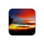 Sunset Mountain Indonesia Adventure Rubber Coaster (Square)  Front