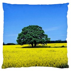 Tree In Field Large Cushion Case (two Sides)