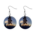 Winter Sunset Pine Tree Mini Button Earrings Front