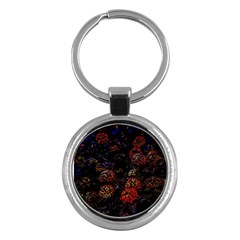 Floral Fireworks Key Chains (round)  by FunnyCow