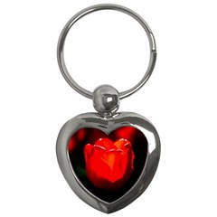 Red Tulip A Bowl Of Fire Key Chains (heart)  by FunnyCow
