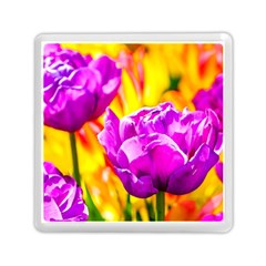 Violet Tulip Flowers Memory Card Reader (square) by FunnyCow