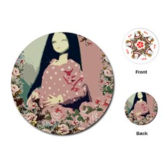 Rose Floral Doll Playing Cards (round) by snowwhitegirl