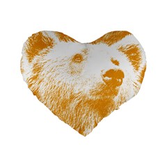 Bear Standard 16  Premium Flano Heart Shape Cushions by snowwhitegirl