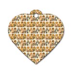 Victorian Girl Labels Dog Tag Heart (Two Sides)