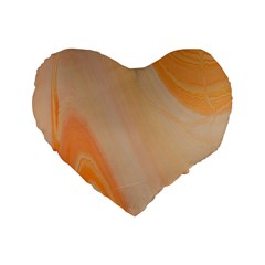 Orange 2 Standard 16  Premium Flano Heart Shape Cushions by WILLBIRDWELL