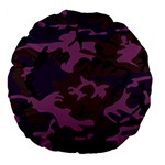 Camouflage Violet Large 18  Premium Flano Round Cushions Back