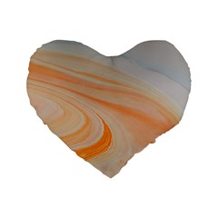 Orange And Blue 2 Standard 16  Premium Flano Heart Shape Cushions by WILLBIRDWELL