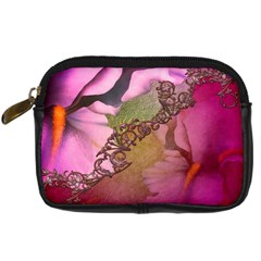 Flowers In Soft Violet Colors Digital Camera Leather Case by FantasyWorld7