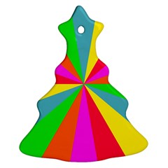 Neon Rainbow Burst Christmas Tree Ornament (two Sides) by PodArtist