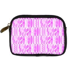 Bright Pink Colored Waikiki Surfboards  Digital Camera Leather Case by PodArtist