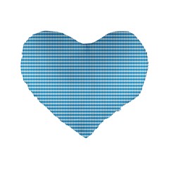 Oktoberfest Bavarian Blue And White Small Diagonal Diamond Pattern Standard 16  Premium Flano Heart Shape Cushions by PodArtist