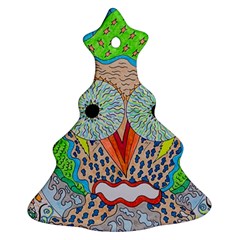 Cosmic Owl Christmas Tree Ornament (two Sides) by chellerayartisans
