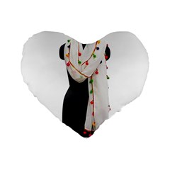 Indiahandycrfats Women Fashion White Dupatta With Multicolour Pompom All Four Sides For Girls/women Standard 16  Premium Flano Heart Shape Cushions by Indianhandycrafts