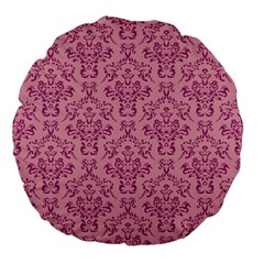 Victorian Pink Ornamental Large 18  Premium Flano Round Cushions by snowwhitegirl