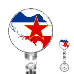 Flag Map Of Socialist Federal Republic Of Yugoslavia Stainless Steel Nurses Watch by abbeyz71