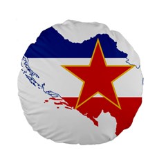 Flag Map Of Socialist Federal Republic Of Yugoslavia Standard 15  Premium Flano Round Cushions by abbeyz71