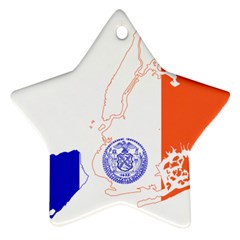 Flag Map Of New York City Ornament (star) by abbeyz71