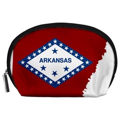 Flag Map Of Arkansas Accessory Pouch (large) by abbeyz71