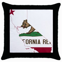 California Flag Map Throw Pillow Case (black) by abbeyz71