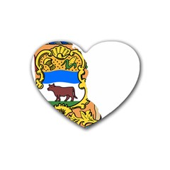 Flag Map Of Delaware Rubber Coaster (heart)  by abbeyz71