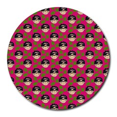 Frida Pink Round Mousepads by snowwhitegirl