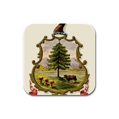 Coat Of Arms Of Vermont Rubber Square Coaster (4 Pack)  by abbeyz71