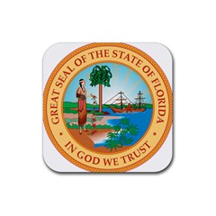 Great Seal Of Florida, 1900-1985 Rubber Coaster (square)  by abbeyz71