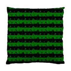 Alien Green And Black Halloween Nightmare Stripes  Standard Cushion Case (two Sides) by PodArtist