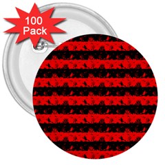 Red Devil And Black Halloween Nightmare Stripes  3  Buttons (100 Pack)  by PodArtist